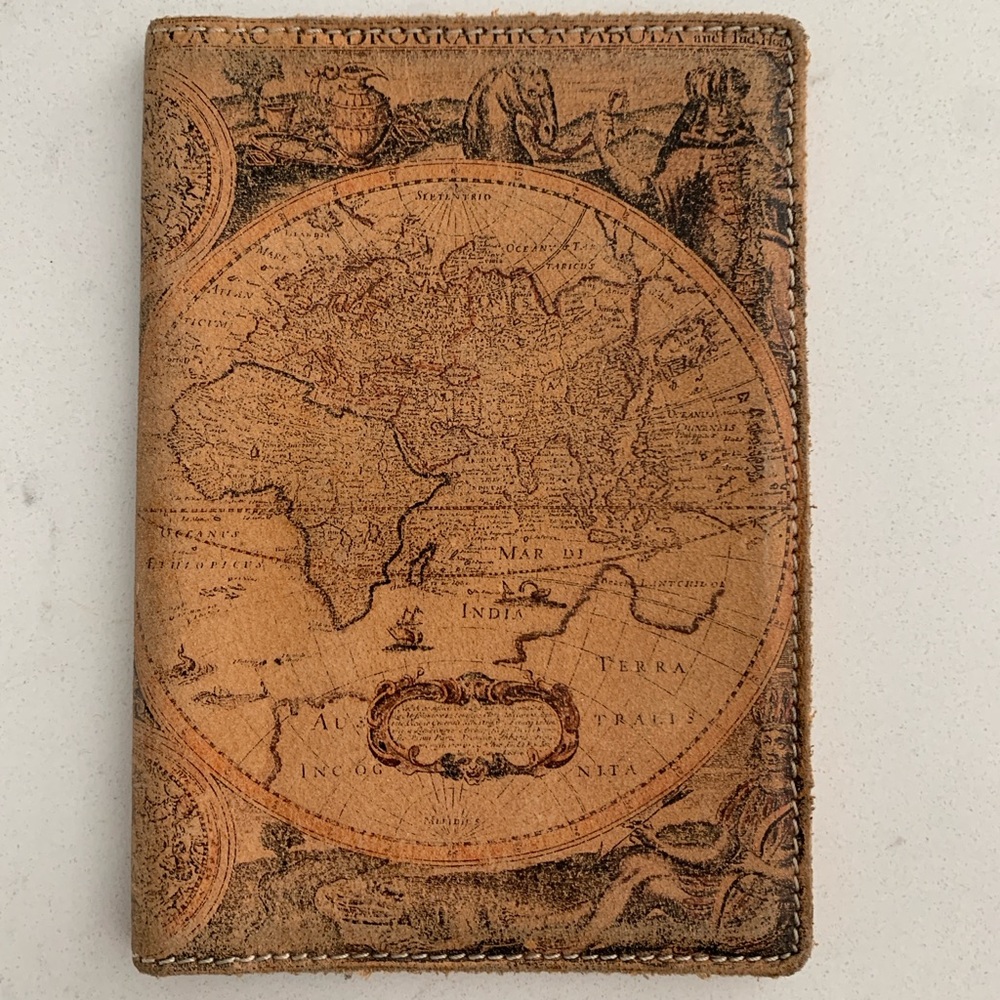 Brown Leather Passport Case Cover Holder